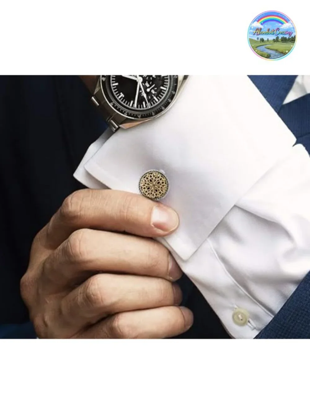 18K Gold Plated Cuff Links for Men Vintage Celtic Knot Gift Box